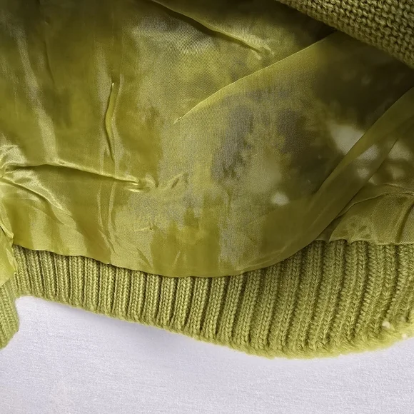 Vintage Suede Wool Crochet Mock Neck Sweater Floral Embroidered - Picture 9 of 12